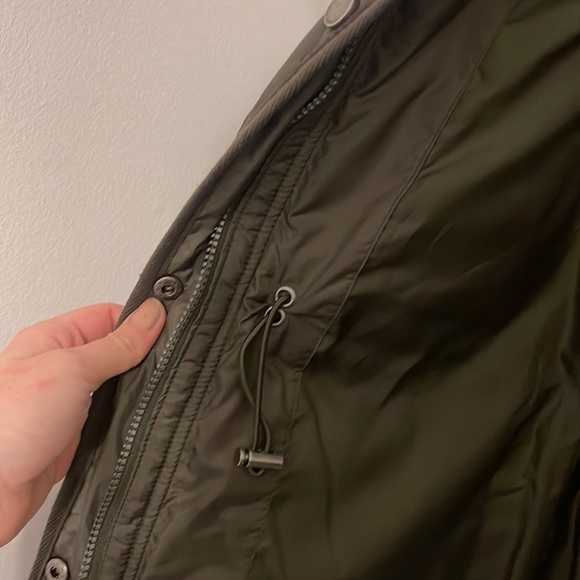 Lucky Brand Faux Shearling Lined Hood Quilted Zip Jacket - Picture 6 of 7